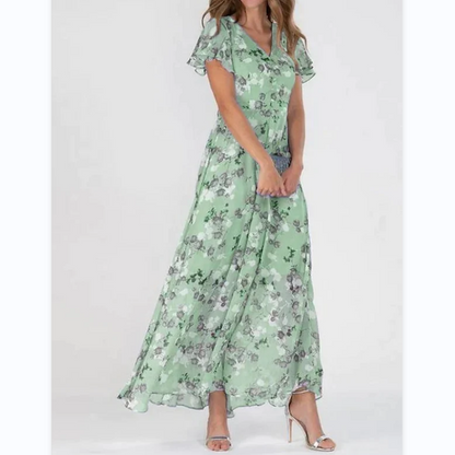 👗Robe longue à manches courtes avec imprimé floral - 🔥49% de réduction sur le prix spécial !