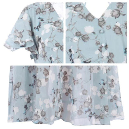 👗Robe longue à manches courtes avec imprimé floral - 🔥49% de réduction sur le prix spécial !