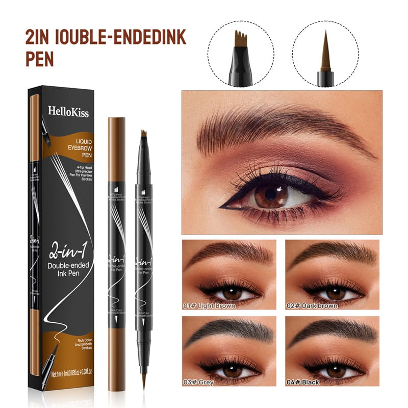 💦Stylo à sourcils 2-en-1, imperméable et durable