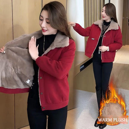 Veste Parka Chaude et Polyvalente pour Femme avec Doublure en Peluche Épaisse