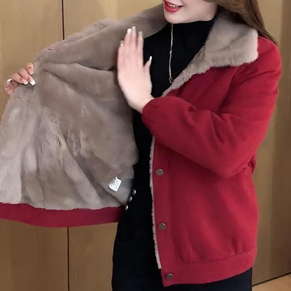 Veste Parka Chaude et Polyvalente pour Femme avec Doublure en Peluche Épaisse